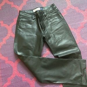 Vintage Black Leather High Waisted Bootcut Pants